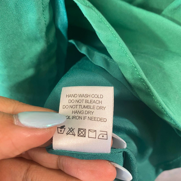 Lovers and Friends Dress Small Green Wrap V-Neck Sleeveless High Low Midi Orchid - Picture 14 of 16